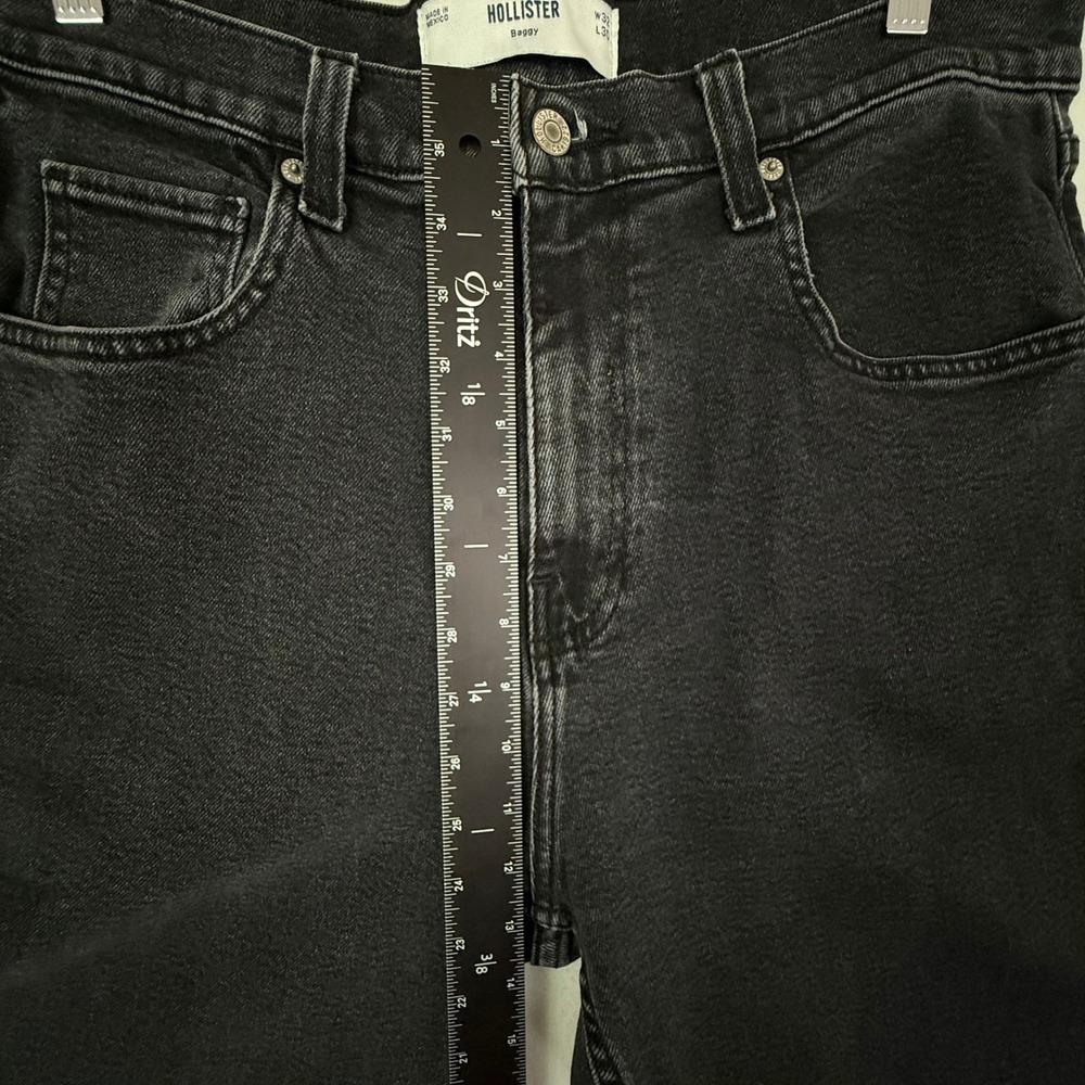 Hollister Baggy Jeans Mens 32x29 Washed Black Relaxed Fit Denim Y2K Streetwear - Picture 6 of 14